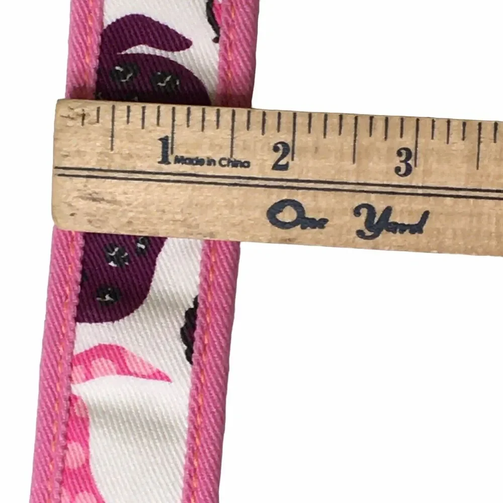 Hot Pink Belt Womens Large Barbie Core Preppy Double D Ring Summer‎ Fruit Canvas